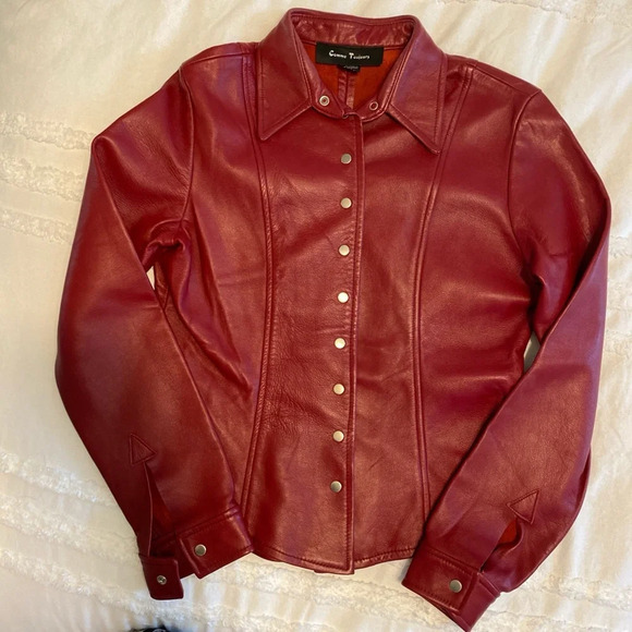 Comme Toujours Red Leather Jacket - Picture 2 of 10